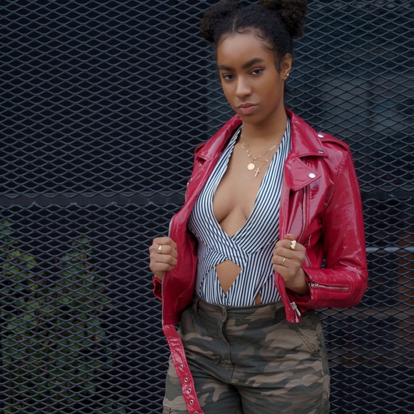 Enamel leatherette jacket (vegan leather) - Picture 1 of 2